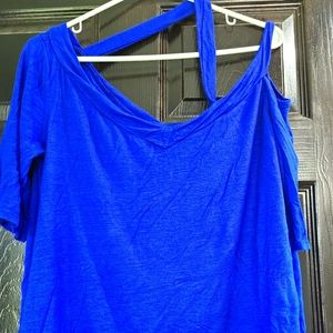 Womens strap and exposed shoulder top